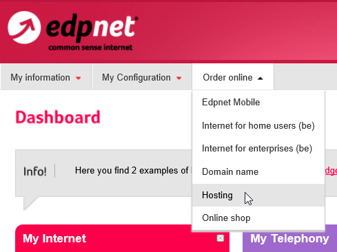 How can I order a new domain name and hosting